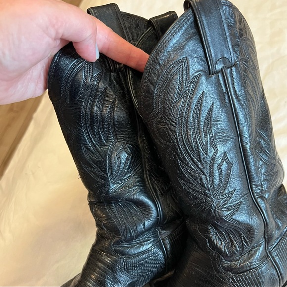 Justin 4705 Vintage Black Lizard and Leather Pull on Boot size 7 - Picture 7 of 16